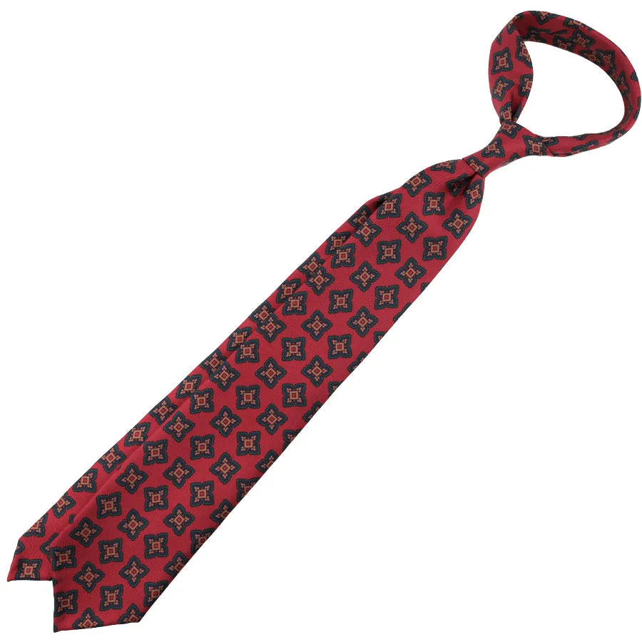 Ancient Madder Silk Tie - Cherry - Hand-Rolled