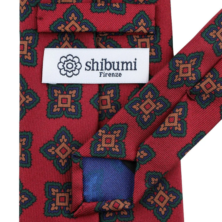 Ancient Madder Silk Tie - Cherry - Hand-Rolled