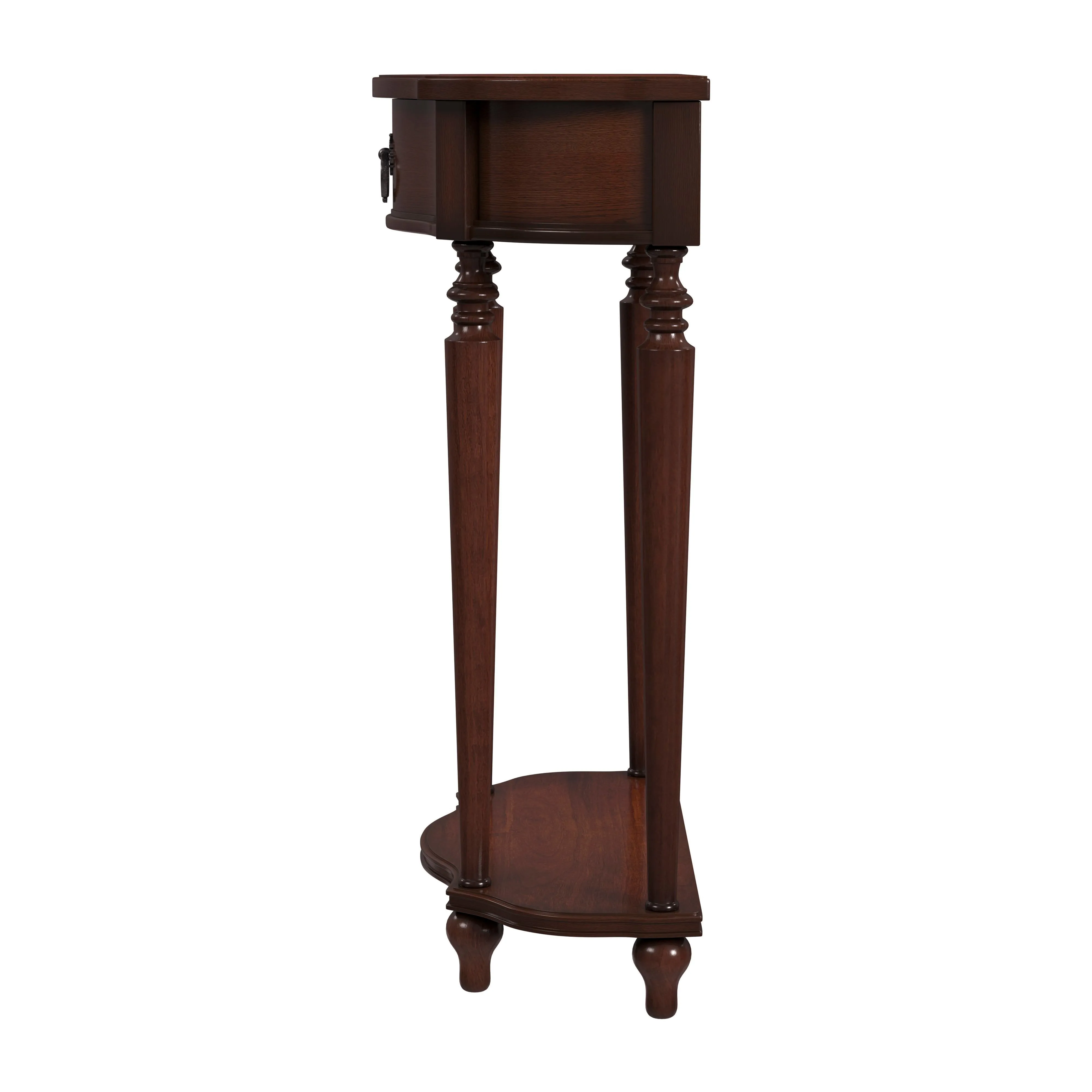 Ashby Demilune Console Table with Storage in Medium Brown  2101024