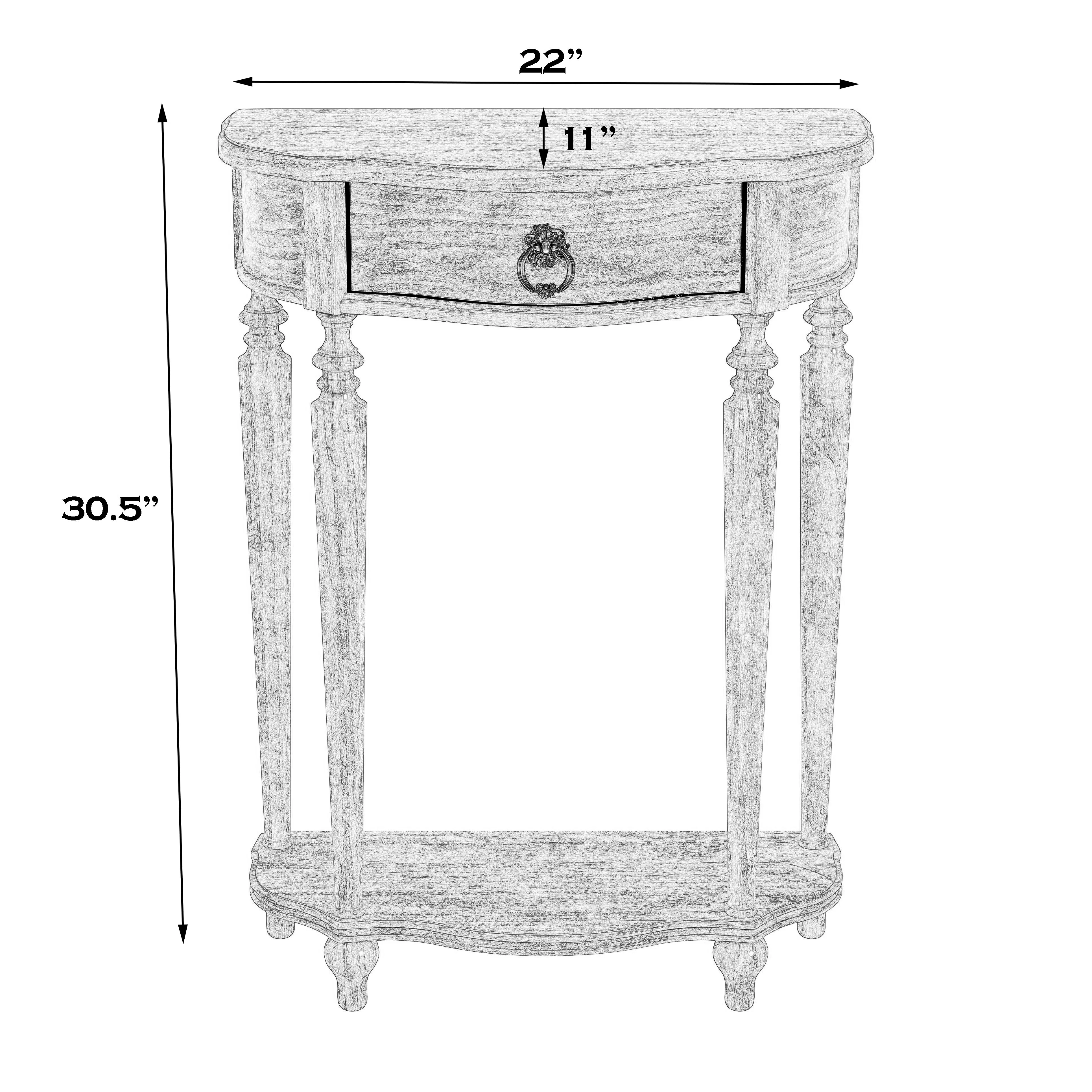 Ashby Demilune Console Table with Storage in Medium Brown  2101024