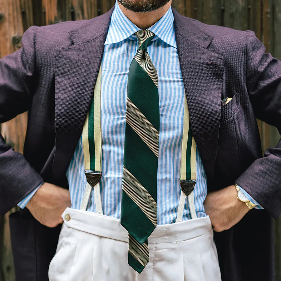 Barathea Braces - Beige / Forest