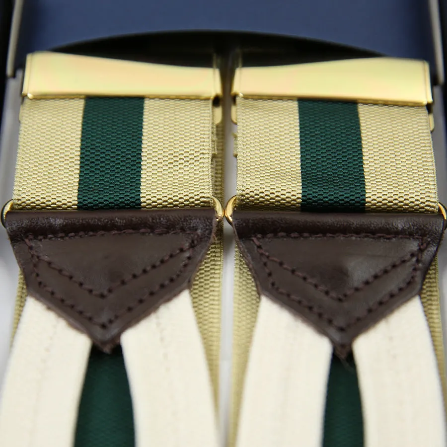 Barathea Braces - Beige / Forest