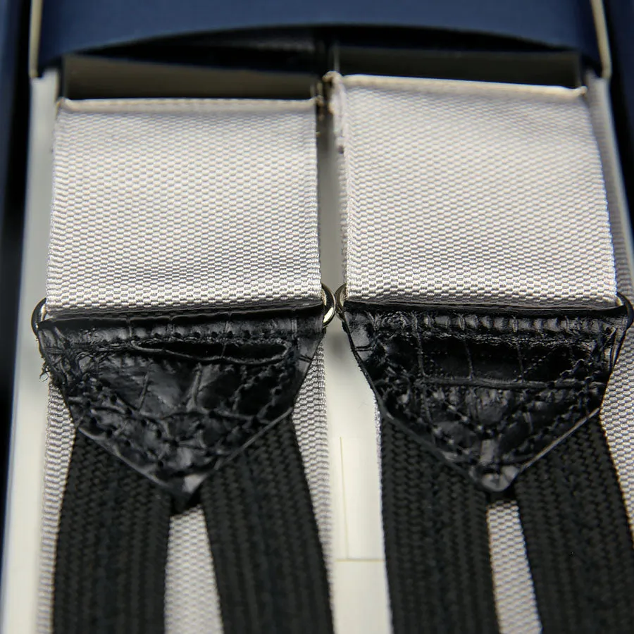 Barathea Braces - Silver