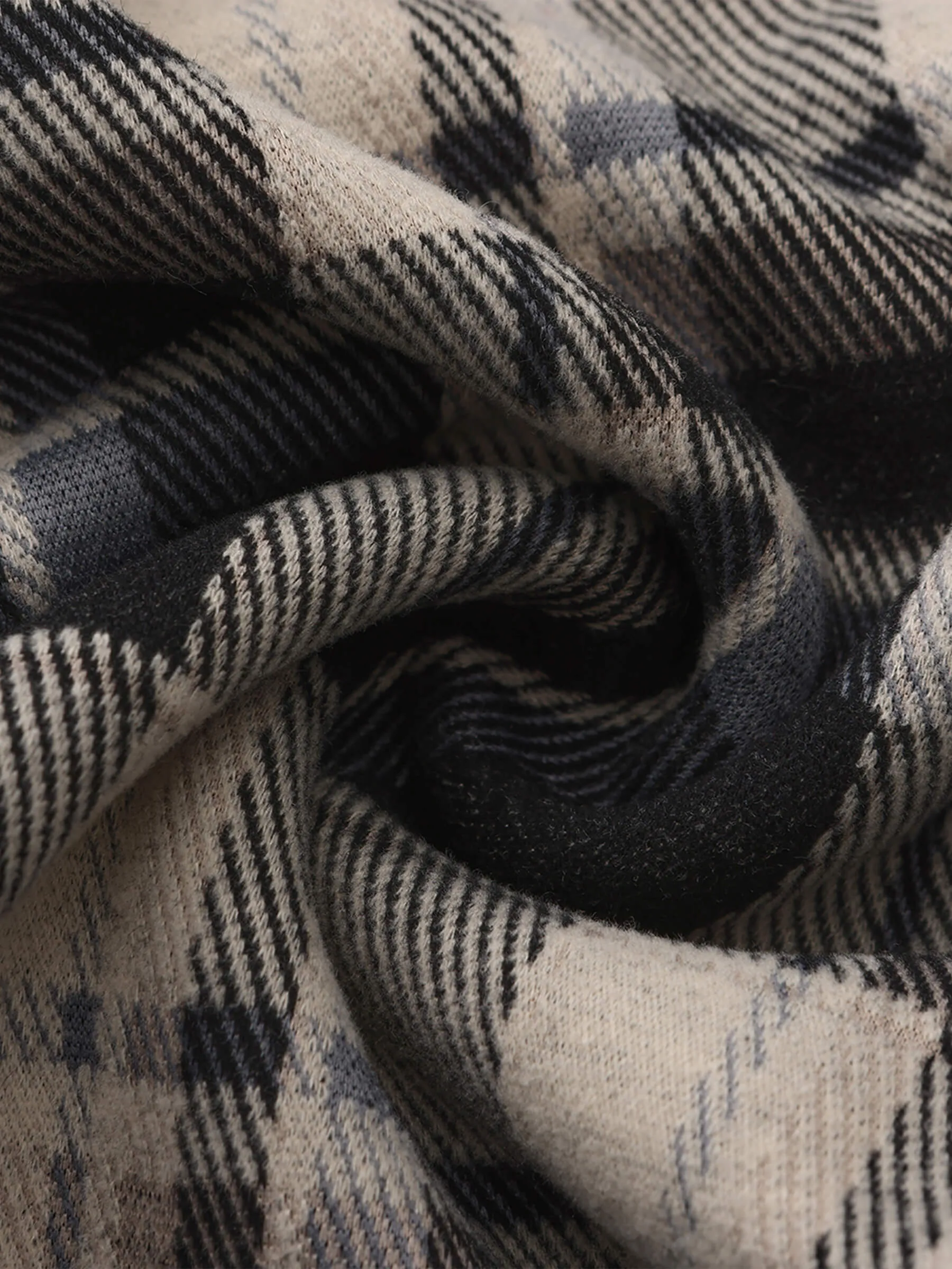 Black Checked Straight Trousers