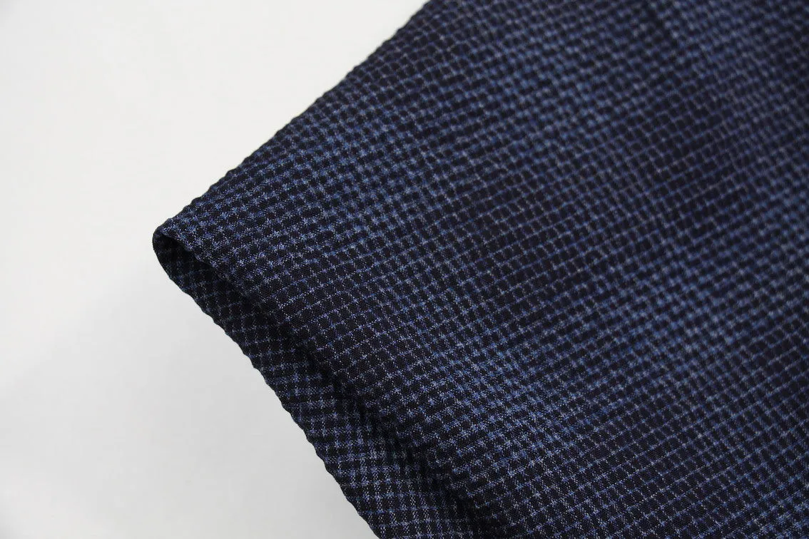 Blue/Blue Check Seersucker