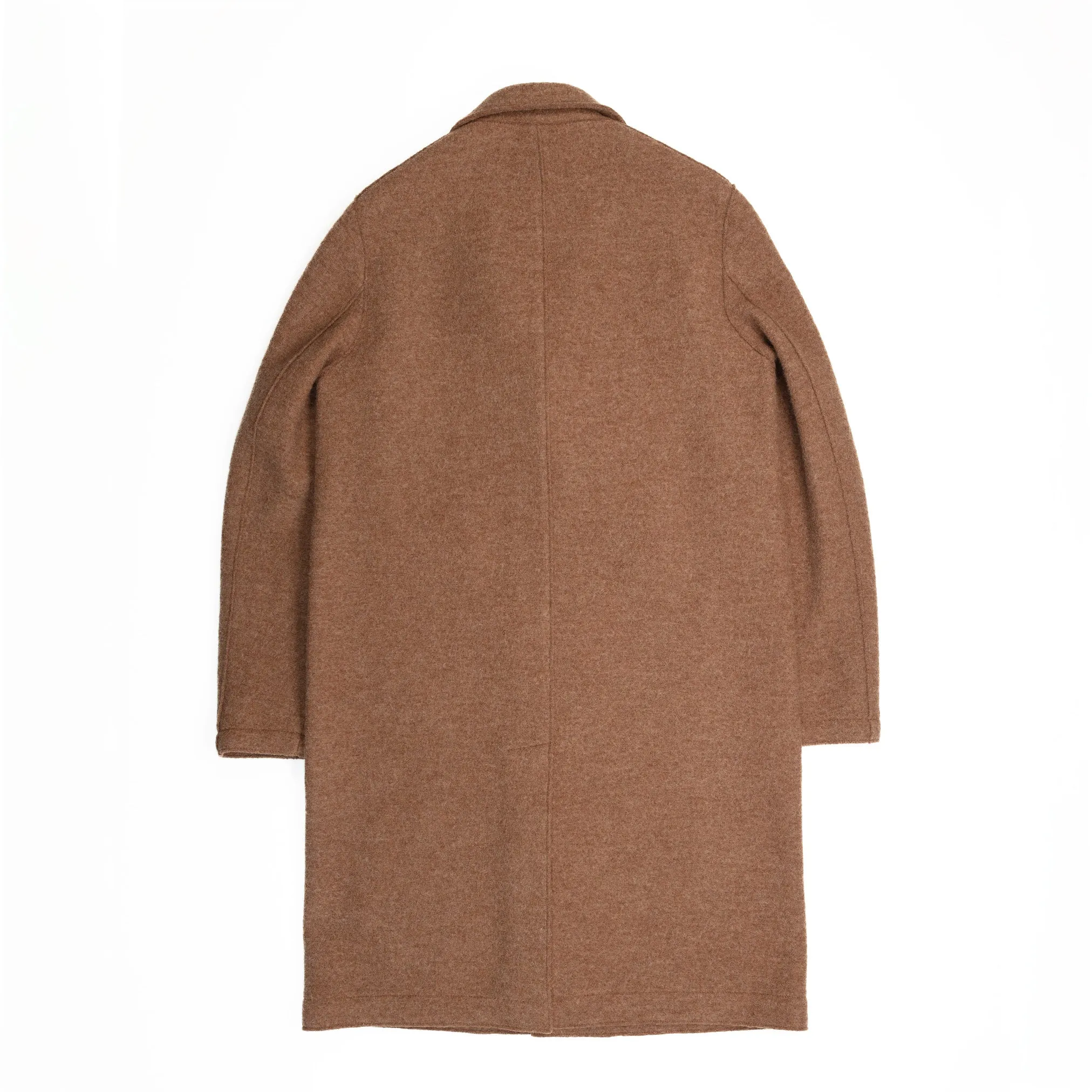 Coat in Tan Melange Wool