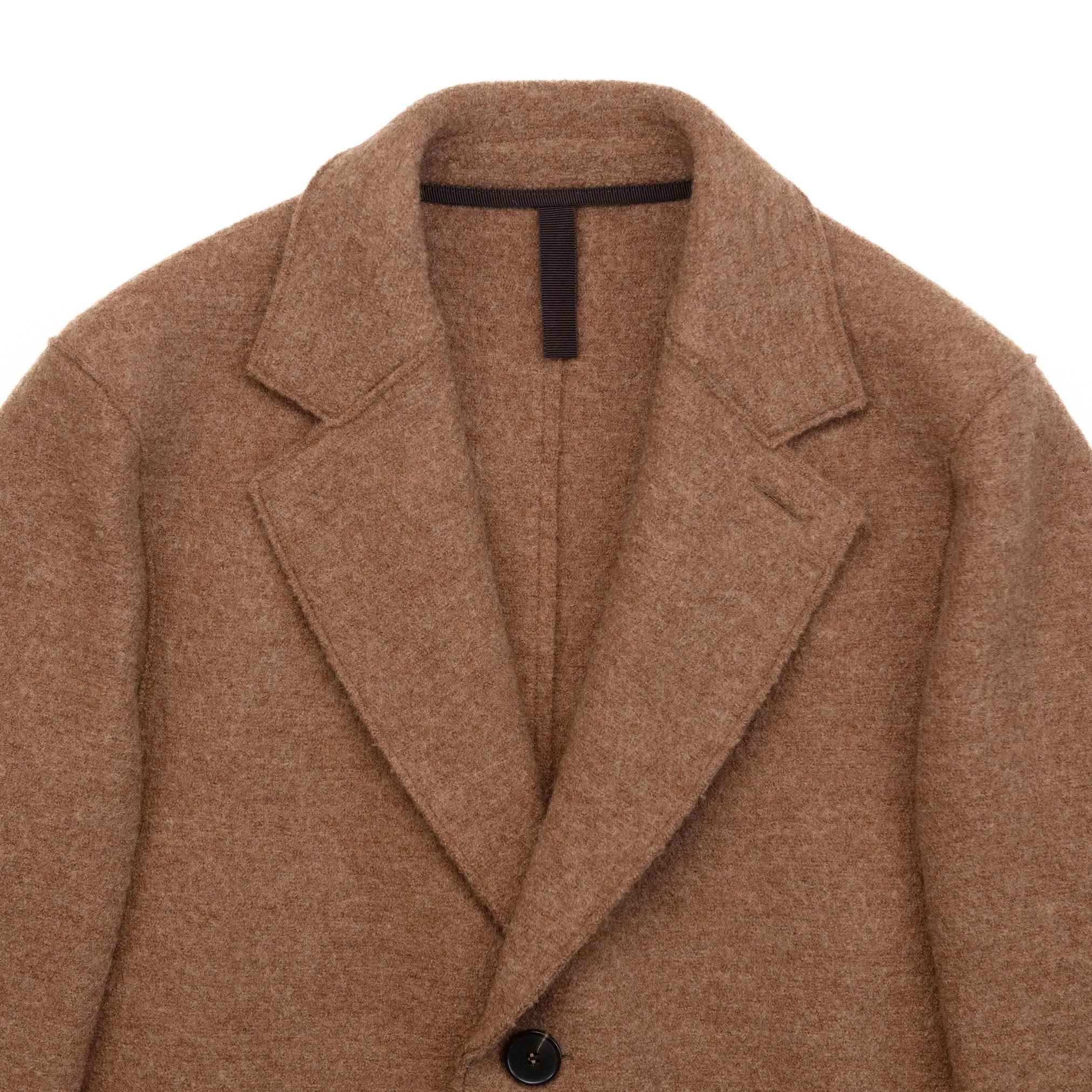 Coat in Tan Melange Wool