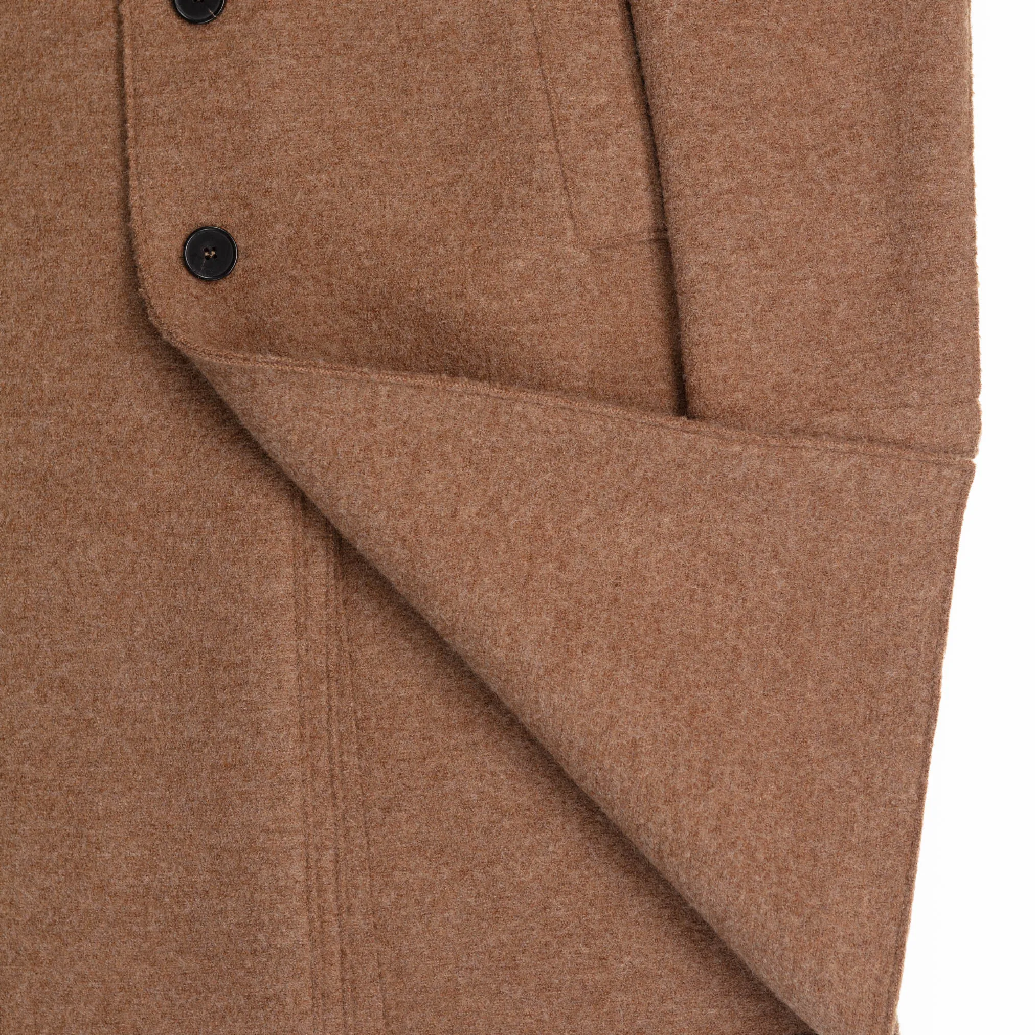 Coat in Tan Melange Wool