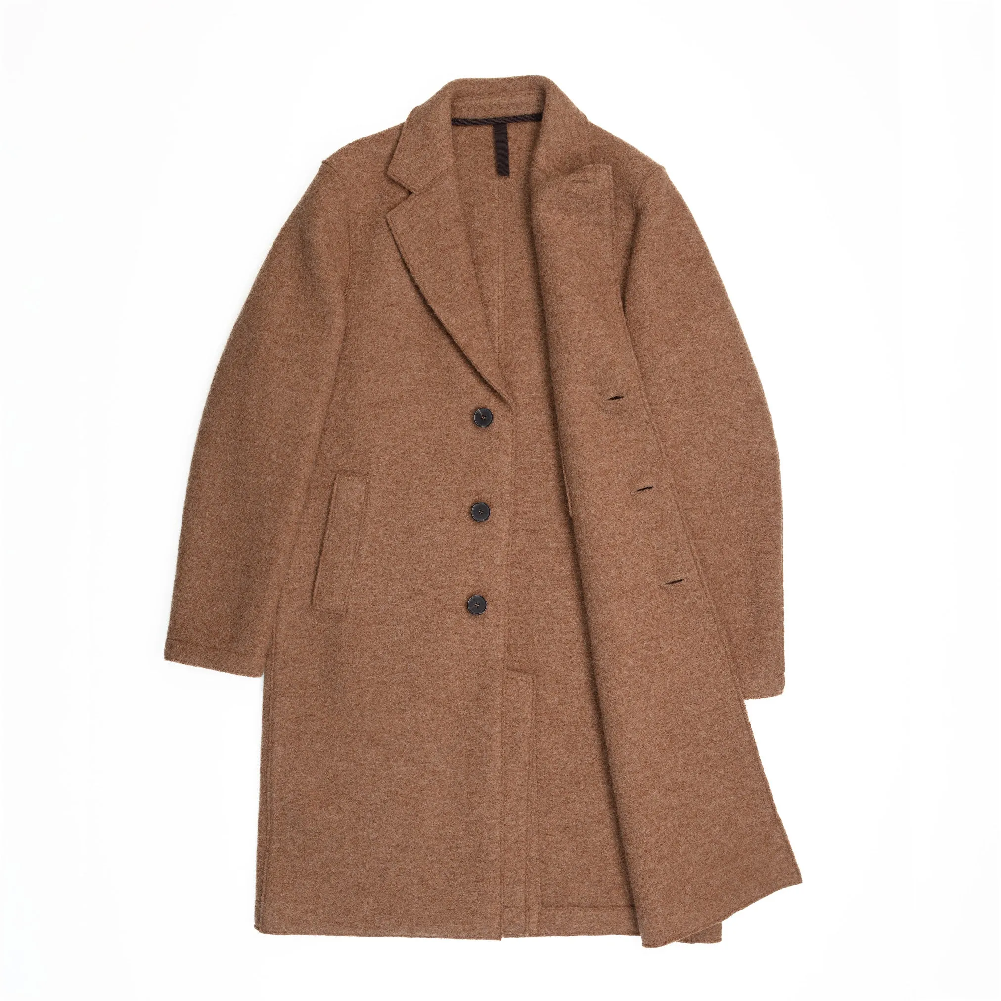 Coat in Tan Melange Wool