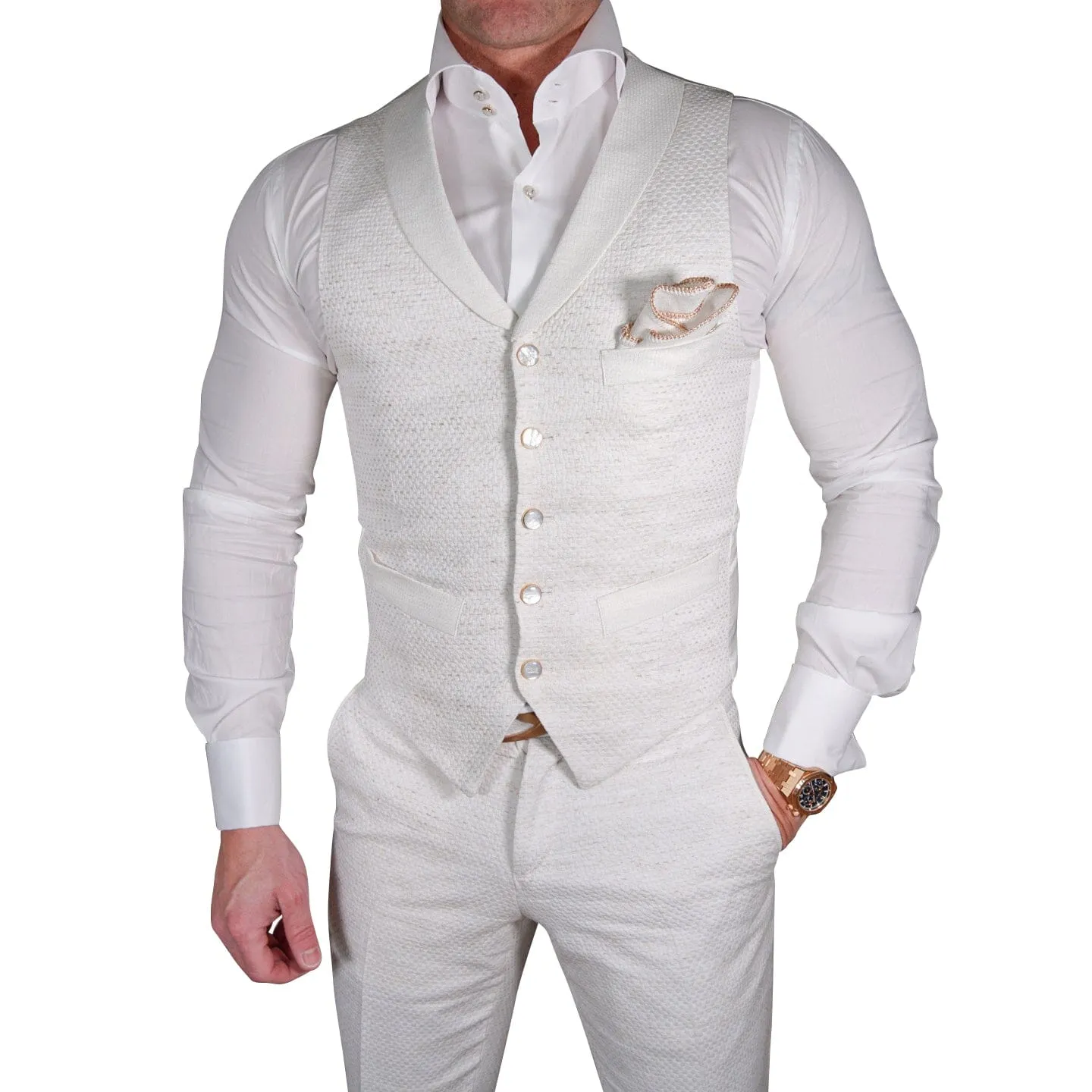 Coconut Intreccio Ciottoli Waistcoat