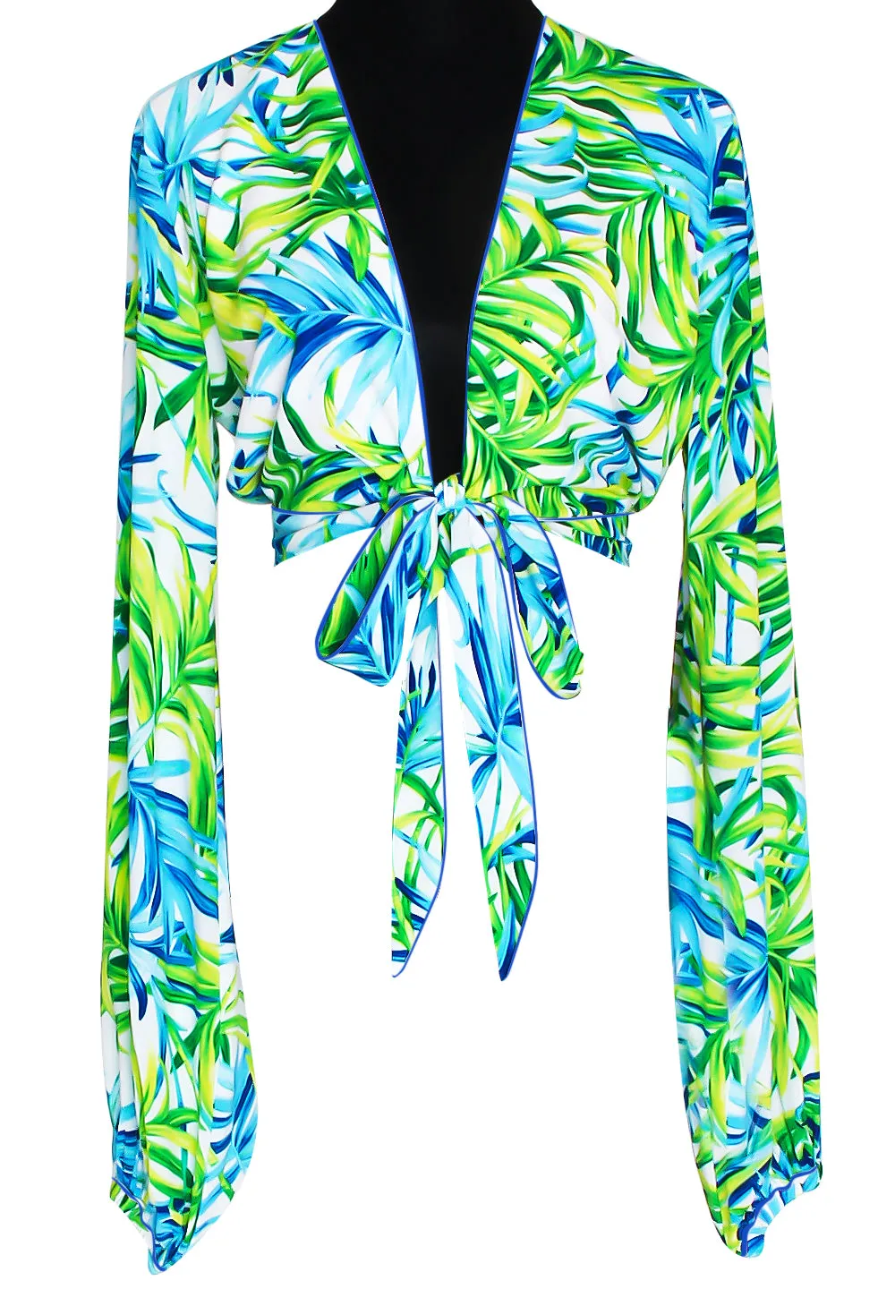 Euphoria - Paradise Palm Cropped Blouse (Royal Blue)