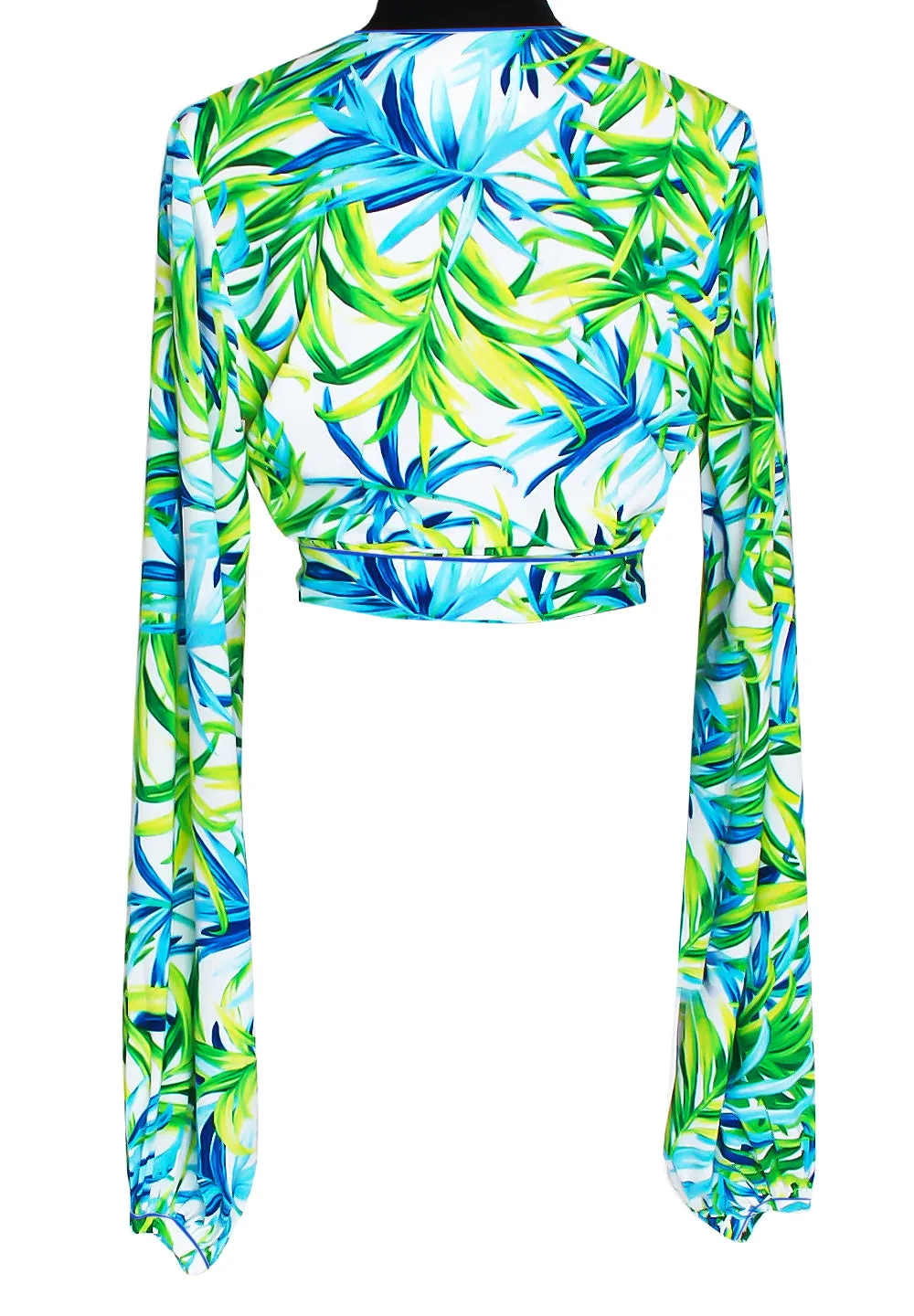 Euphoria - Paradise Palm Cropped Blouse (Royal Blue)