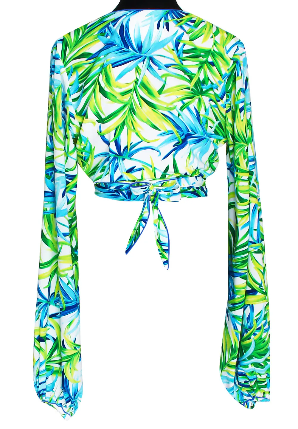 Euphoria - Paradise Palm Cropped Blouse (Royal Blue)