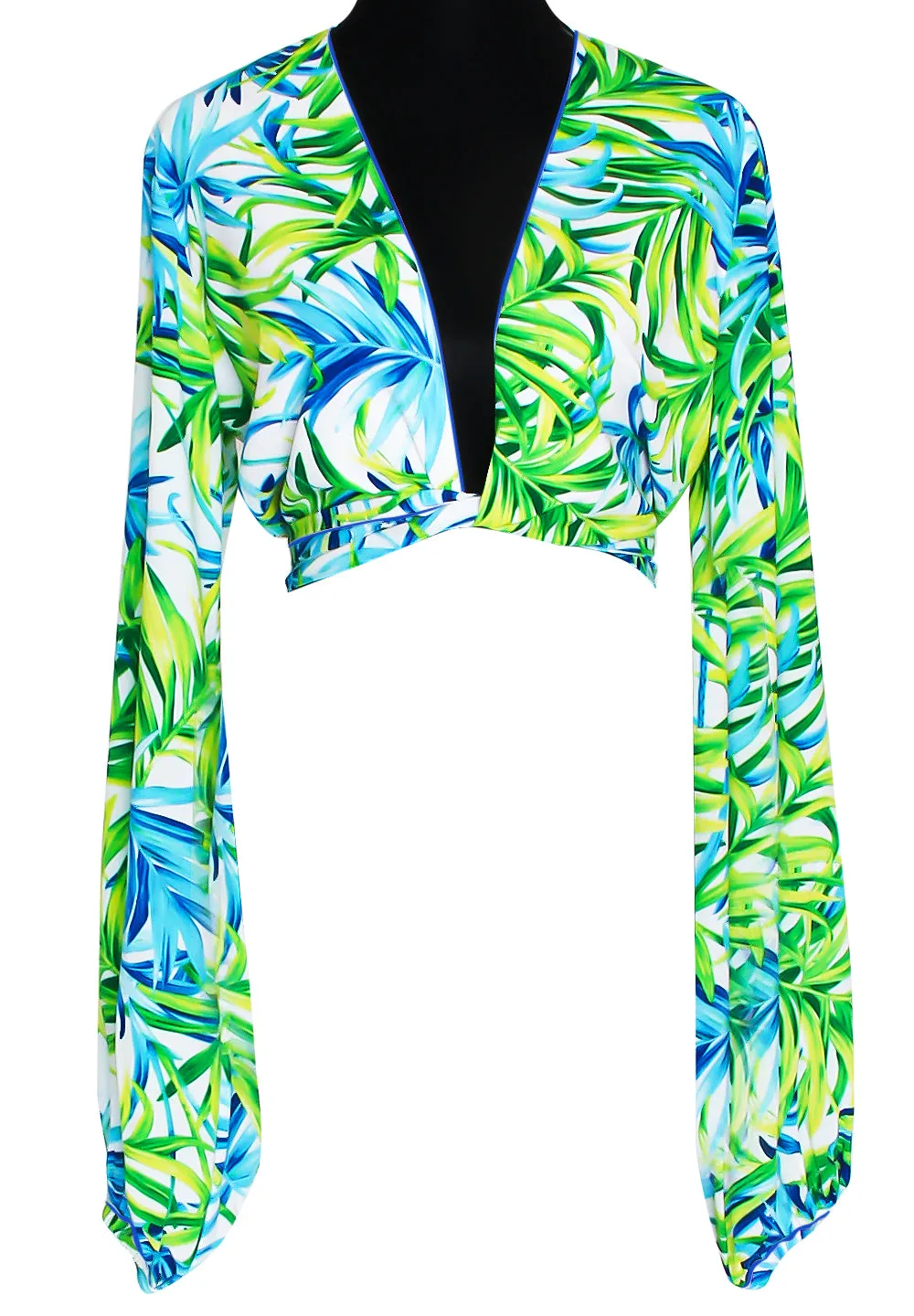 Euphoria - Paradise Palm Cropped Blouse (Royal Blue)