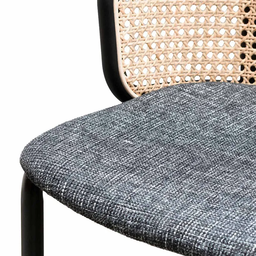 Fabric Bar Stool - Black Legs