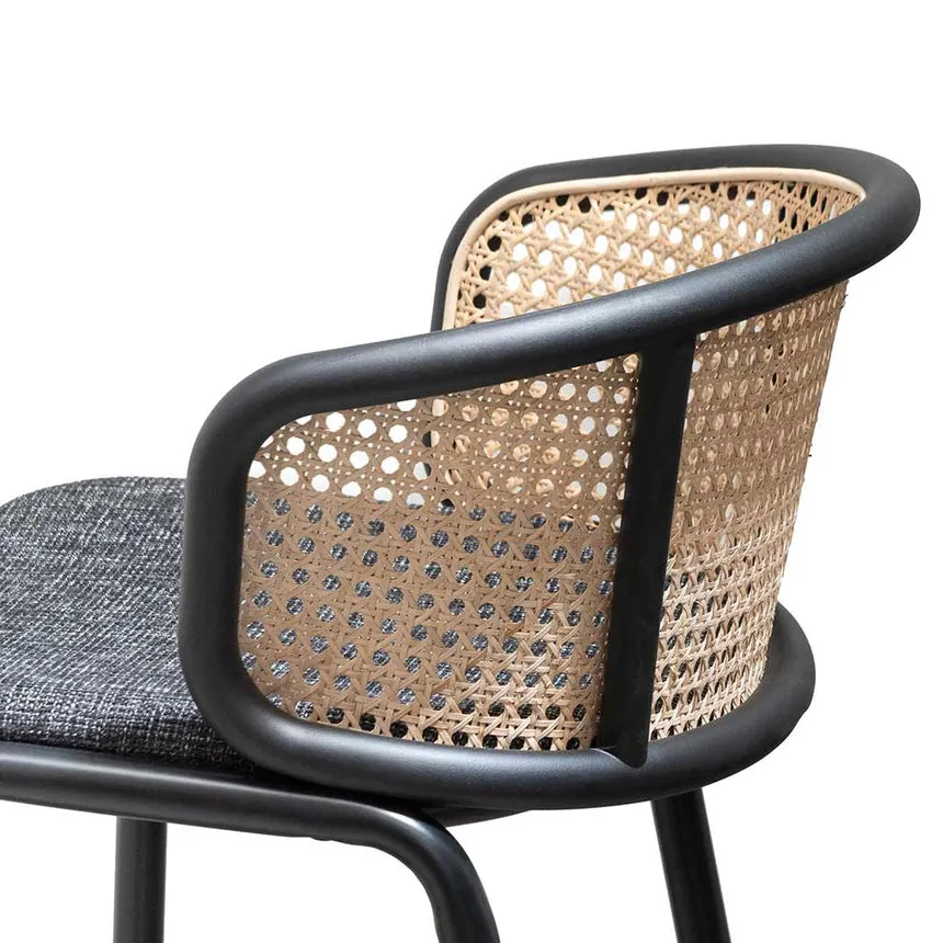 Fabric Bar Stool - Black Legs