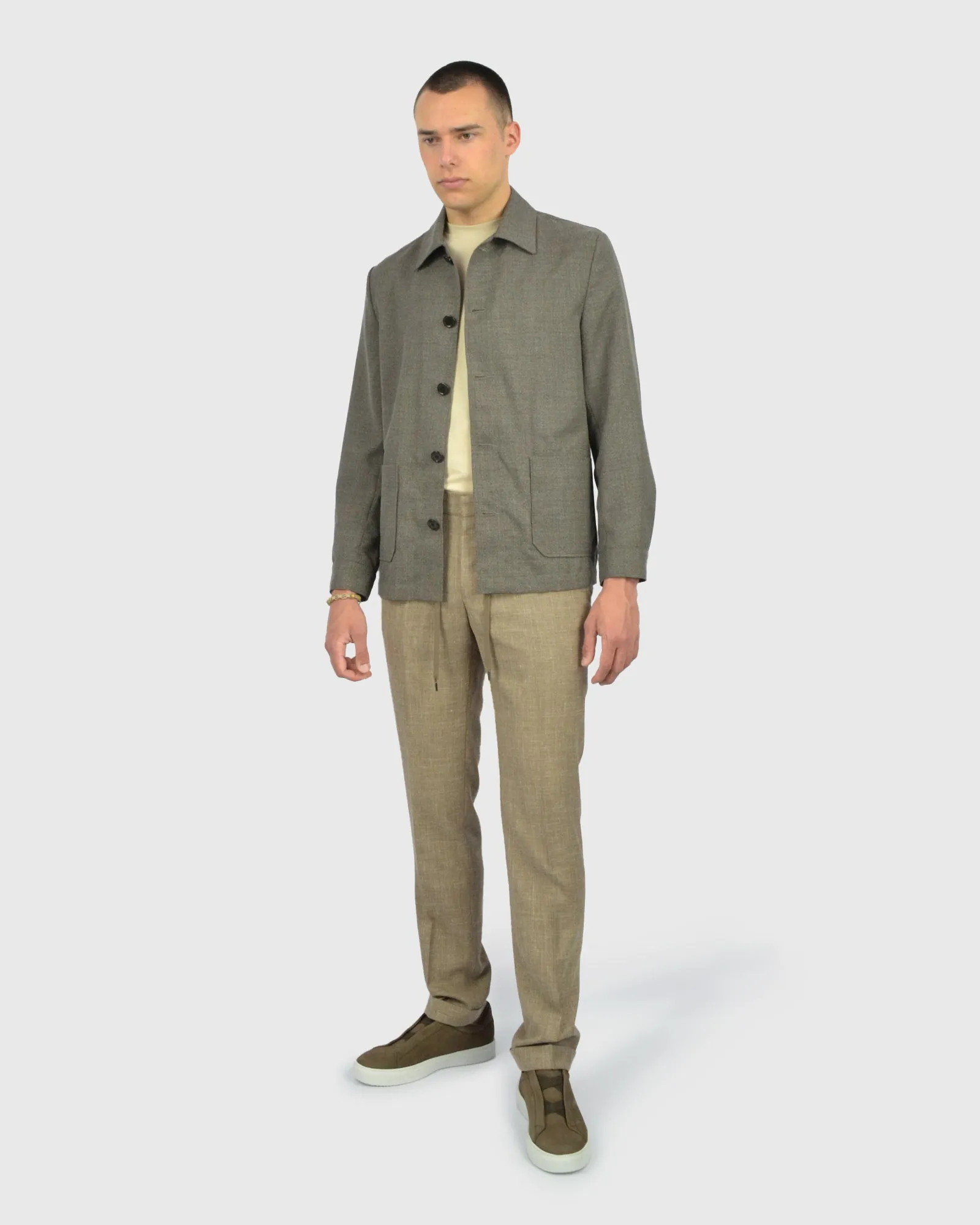 FRANCKINO SARTORIA FSS24 LIN1 SLUB JOGGER - BRN TROUSER