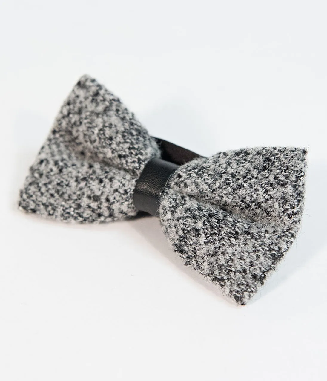 Grey Wool Butterfly Pre-Tied Bow Tie