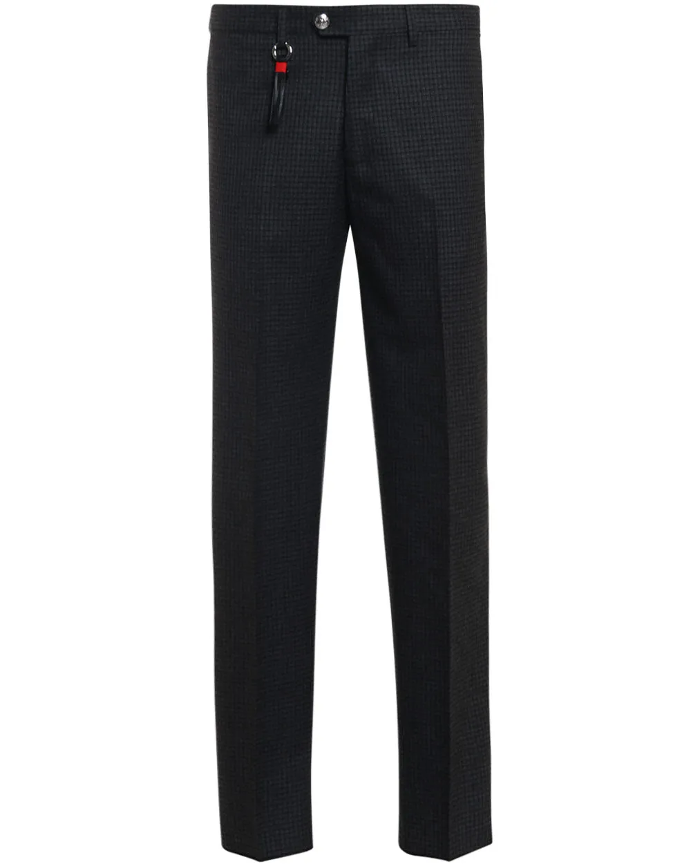 Grey Wool Checked Dress Pant
