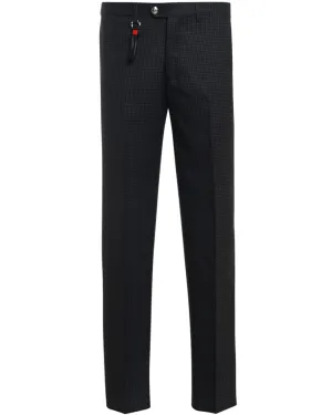 Grey Wool Checked Dress Pant