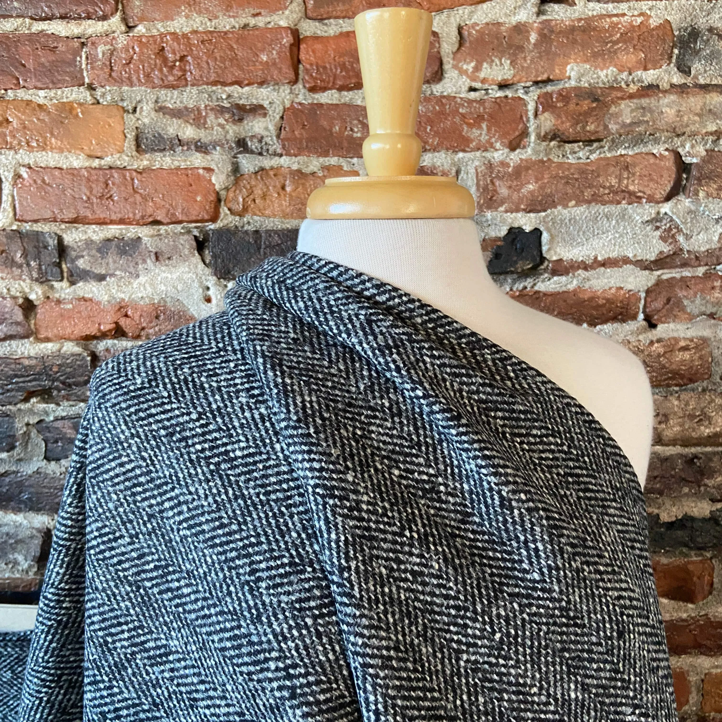 Herringbone Tweed Wool in Gray