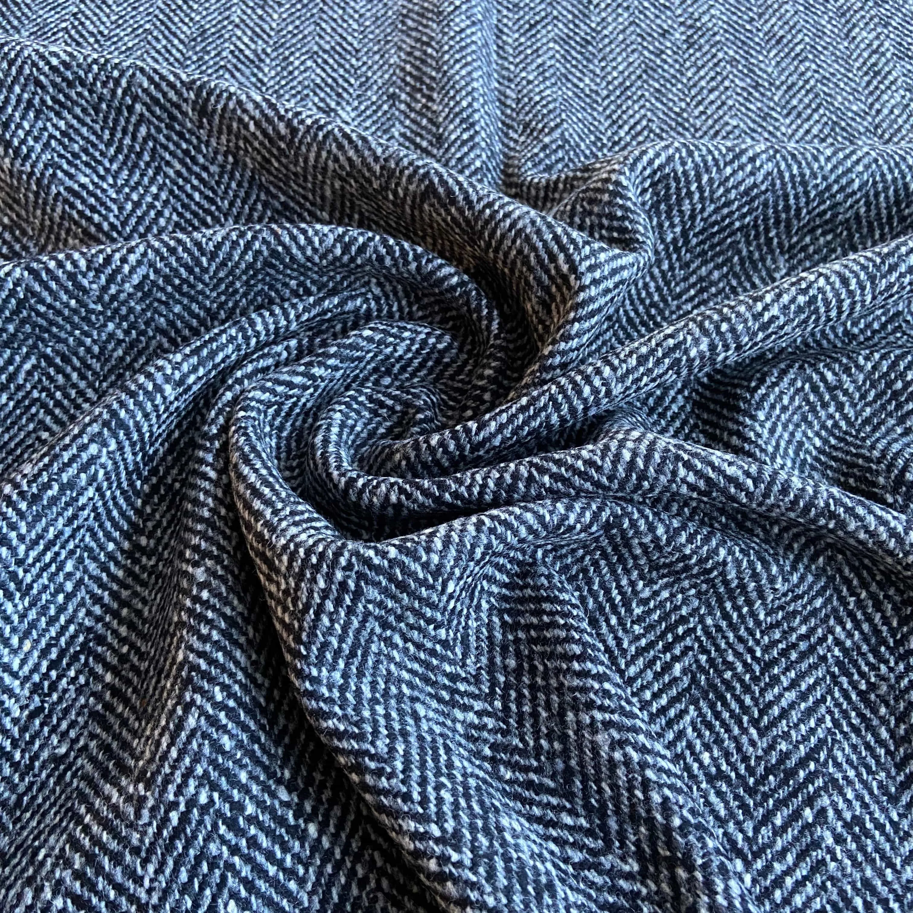 Herringbone Tweed Wool in Gray