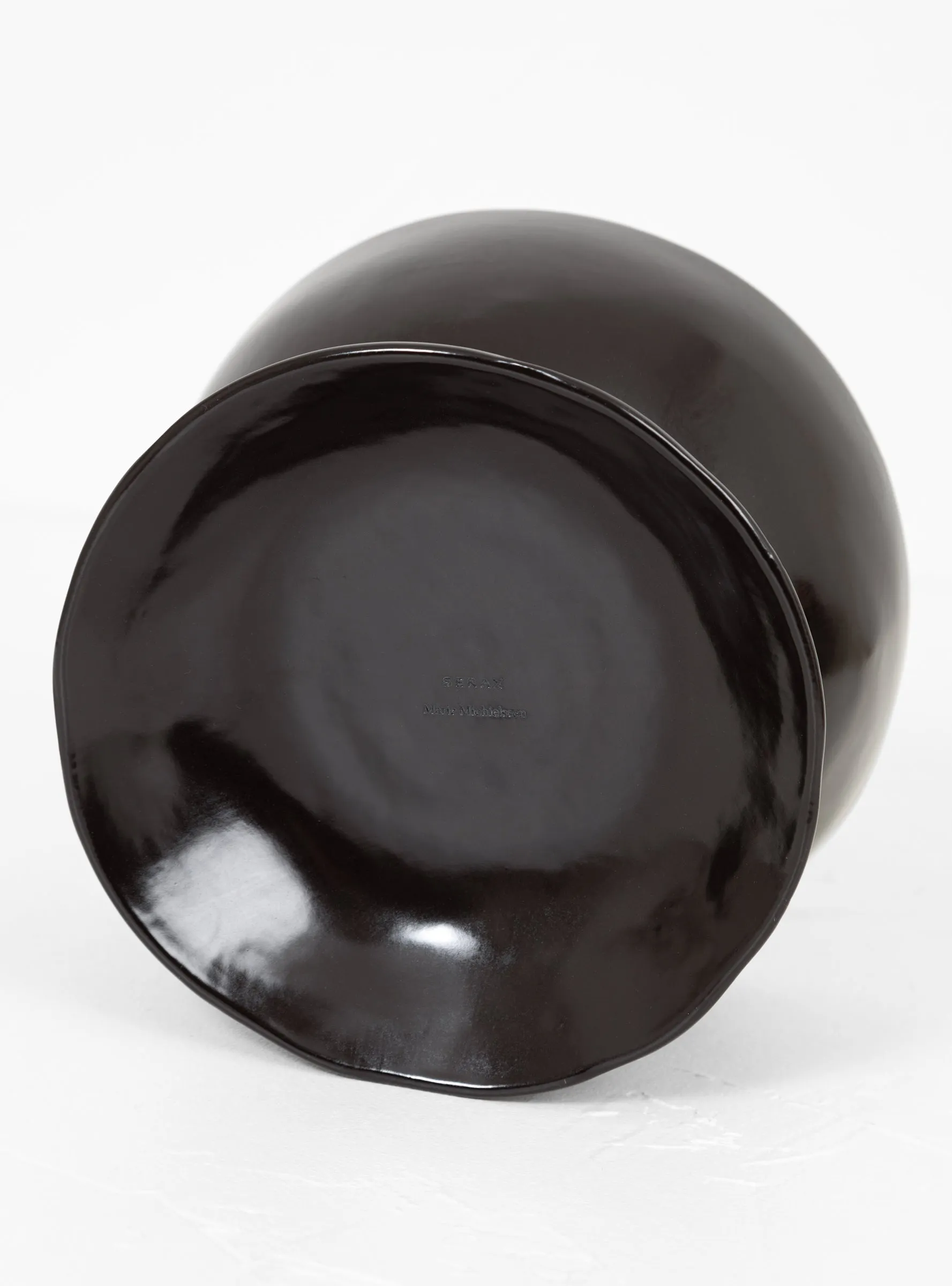 High Bowl on Foot L Dark Brown