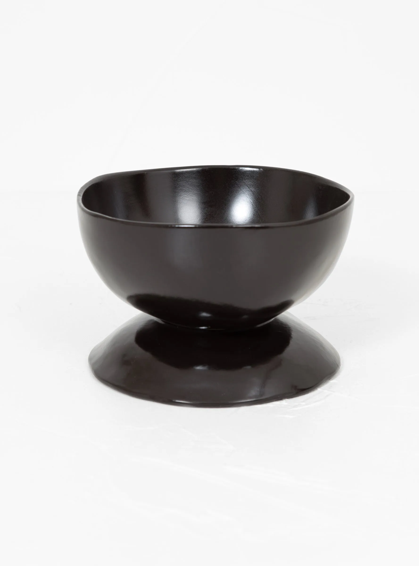 High Bowl on Foot L Dark Brown