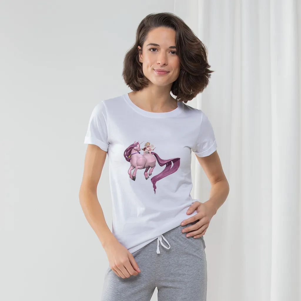 Horse and Baby Cupid Women's Long Pant Pyjama Set