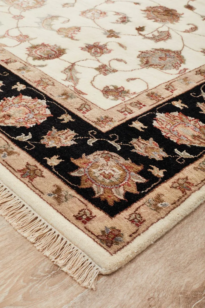 INDIAN HANDMADE FINE WOOL & SILK RUG -245X172CM