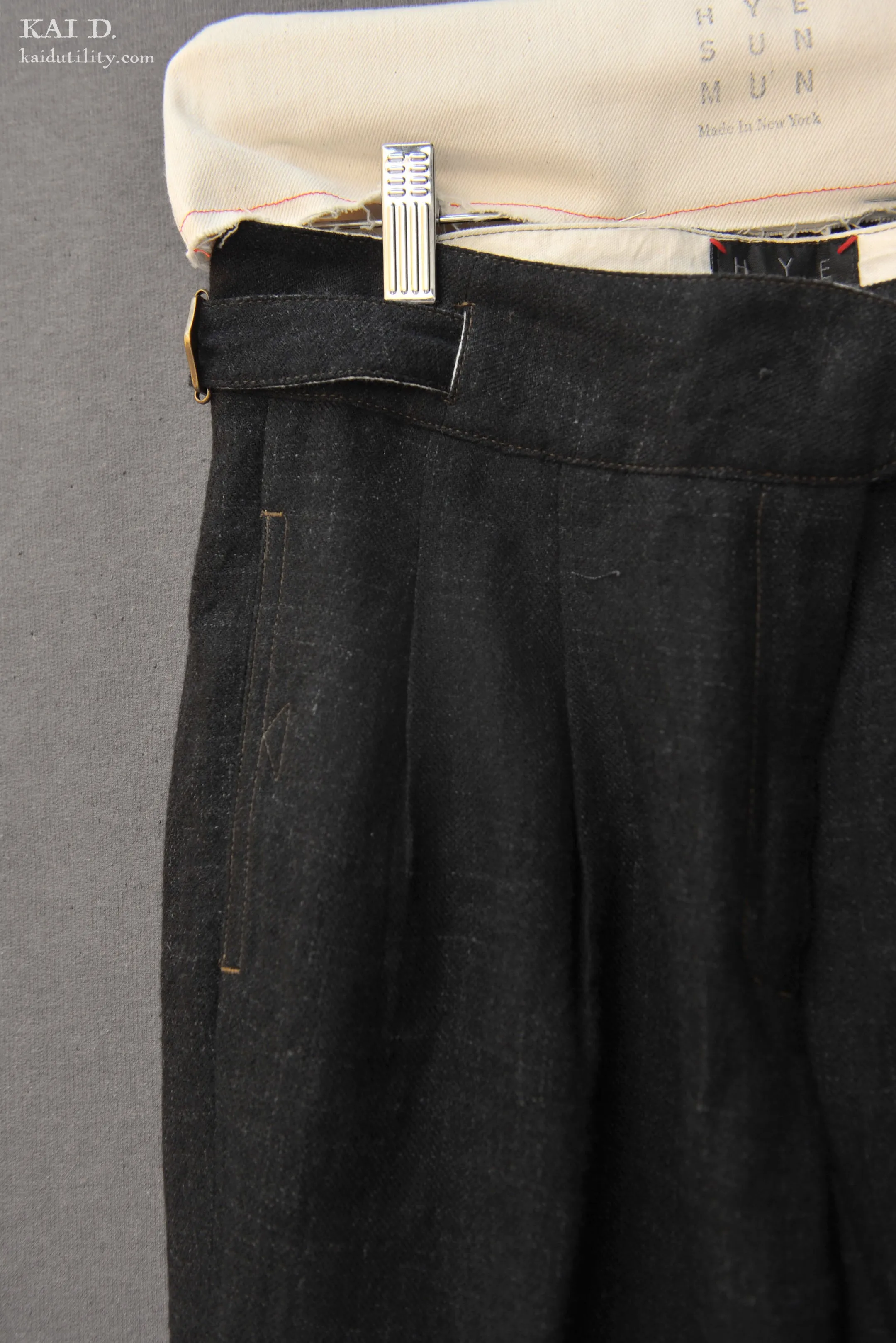 Isa Belted Pants - Stipple Weave - S, L