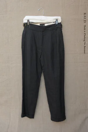 Isa Belted Pants - Stipple Weave - S, L