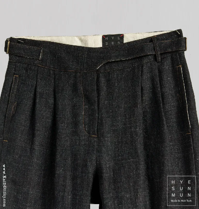Isa Belted Pants - Stipple Weave - S, L