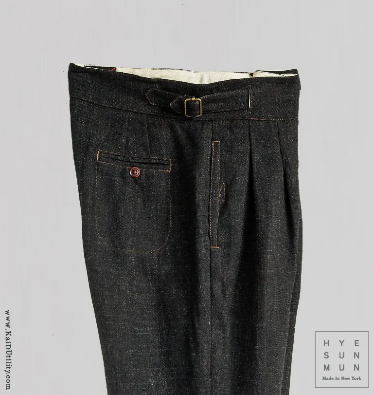Isa Belted Pants - Stipple Weave - S, L