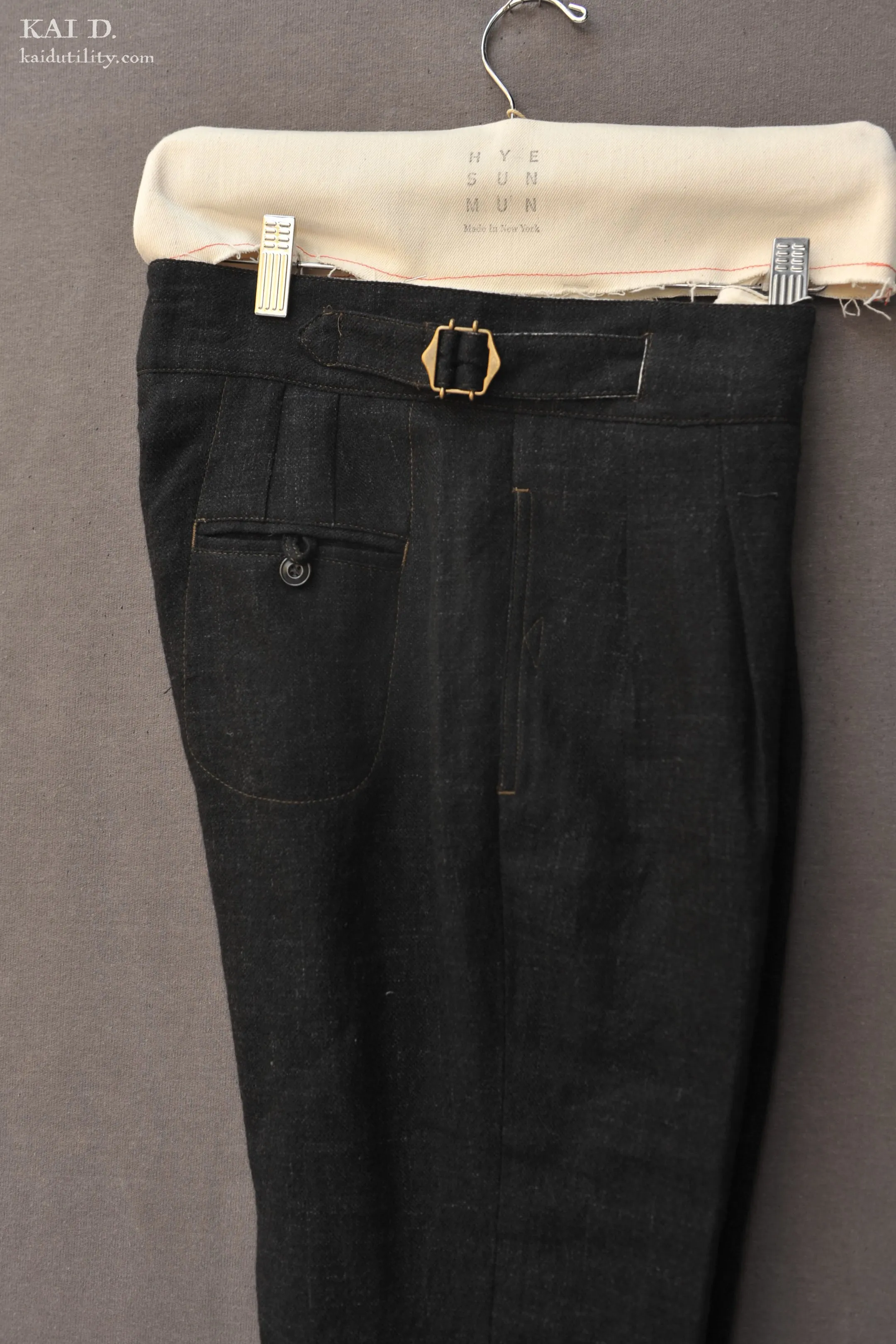 Isa Belted Pants - Stipple Weave - S, L
