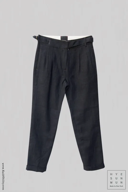 Isa Belted Pants - Stipple Weave - S, L