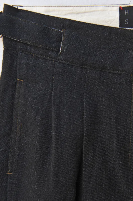 Isa Belted Pants - Stipple Weave - S, L