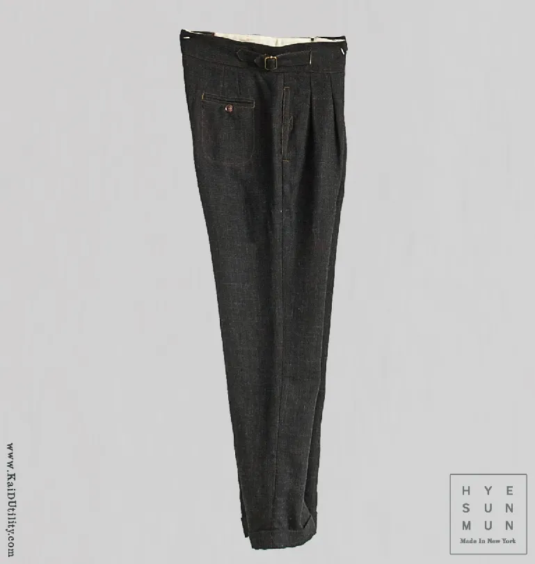 Isa Belted Pants - Stipple Weave - S, L