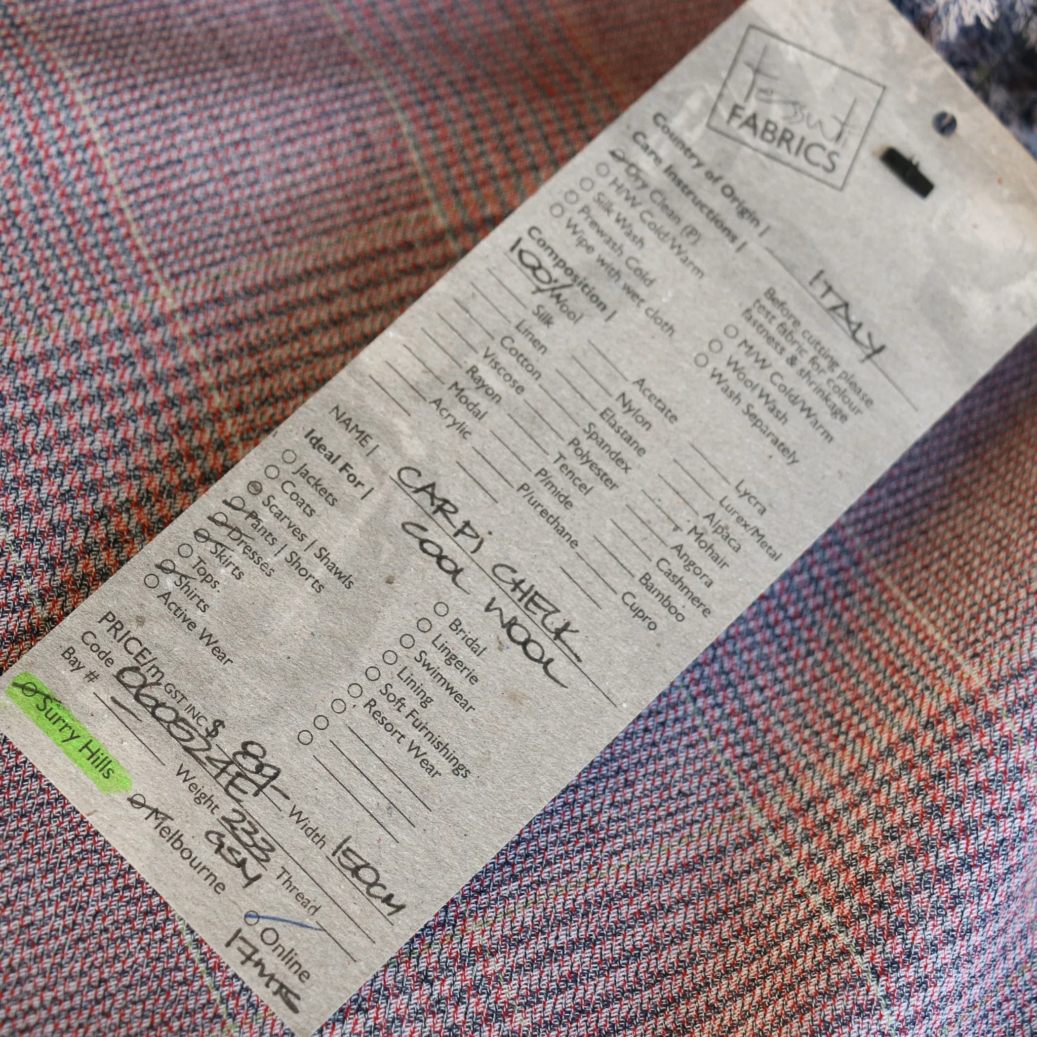 Last Chance of Carpi Check Cool Wool