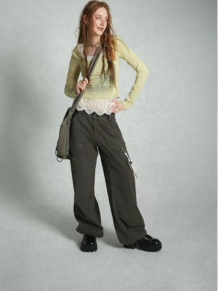 Low waist loose straight pants【s0000004497】