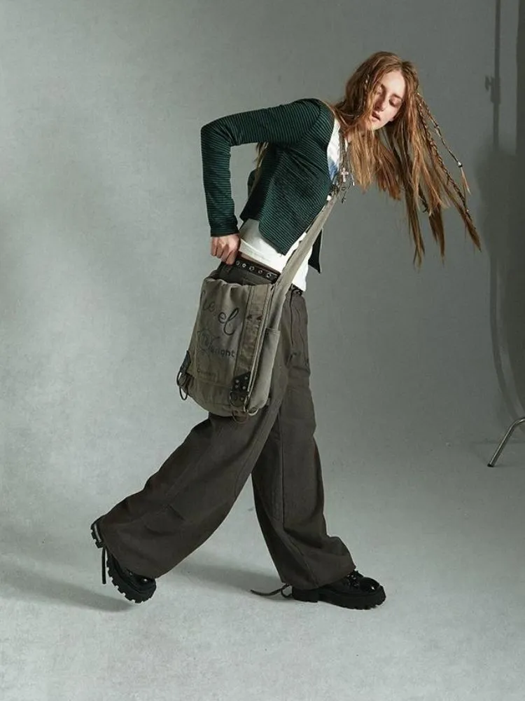 Low waist loose straight pants【s0000004497】
