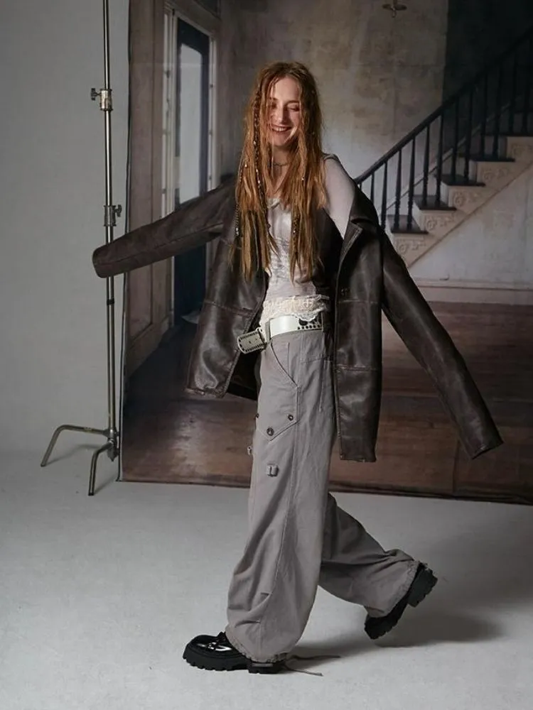 Low waist loose straight pants【s0000004497】