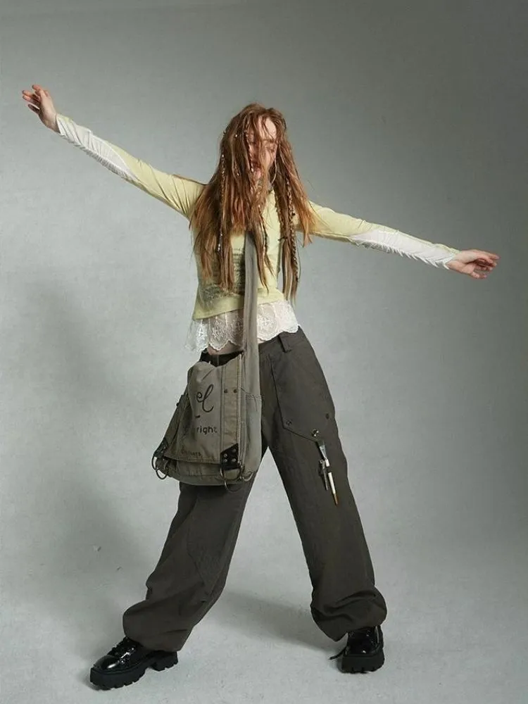 Low waist loose straight pants【s0000004497】