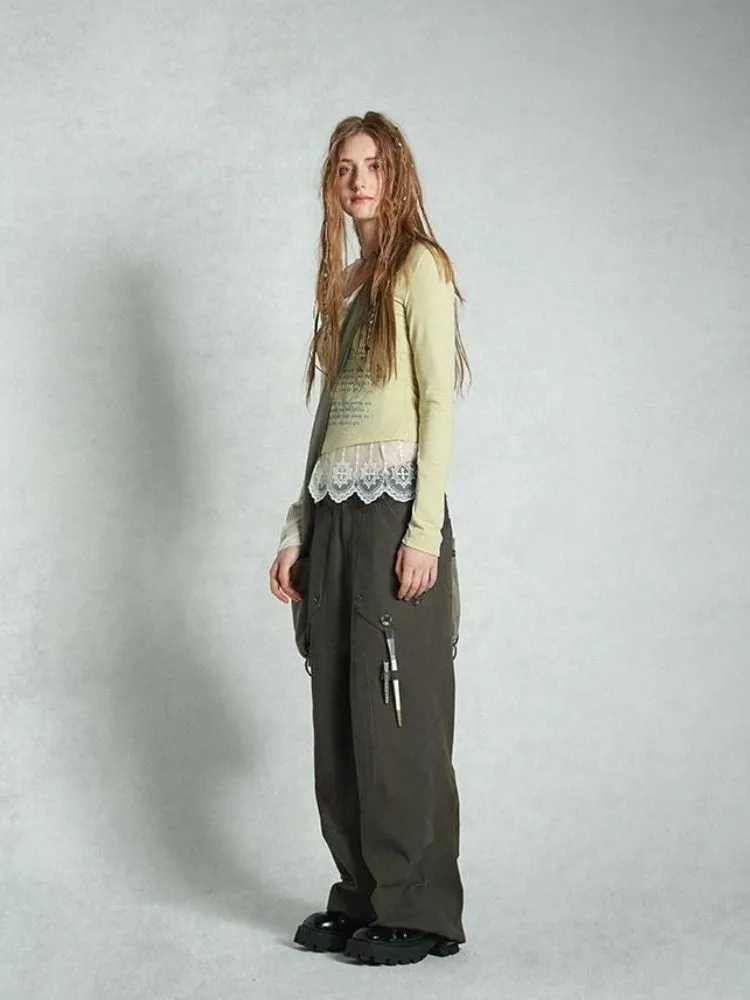 Low waist loose straight pants【s0000004497】