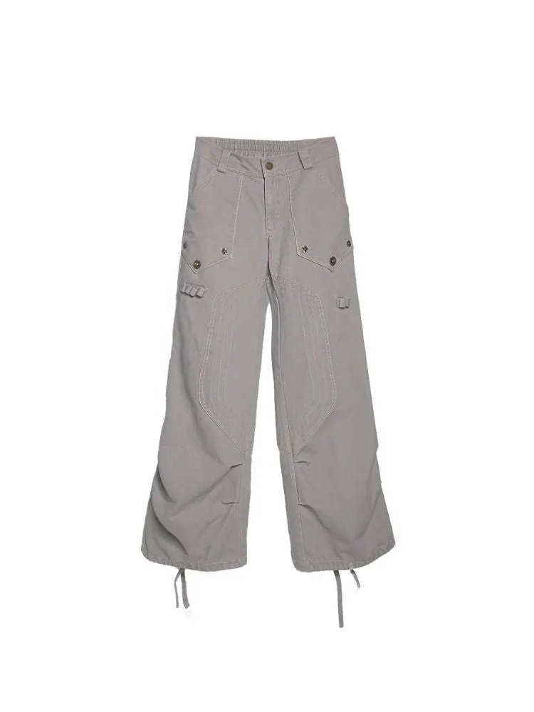 Low waist loose straight pants【s0000004497】
