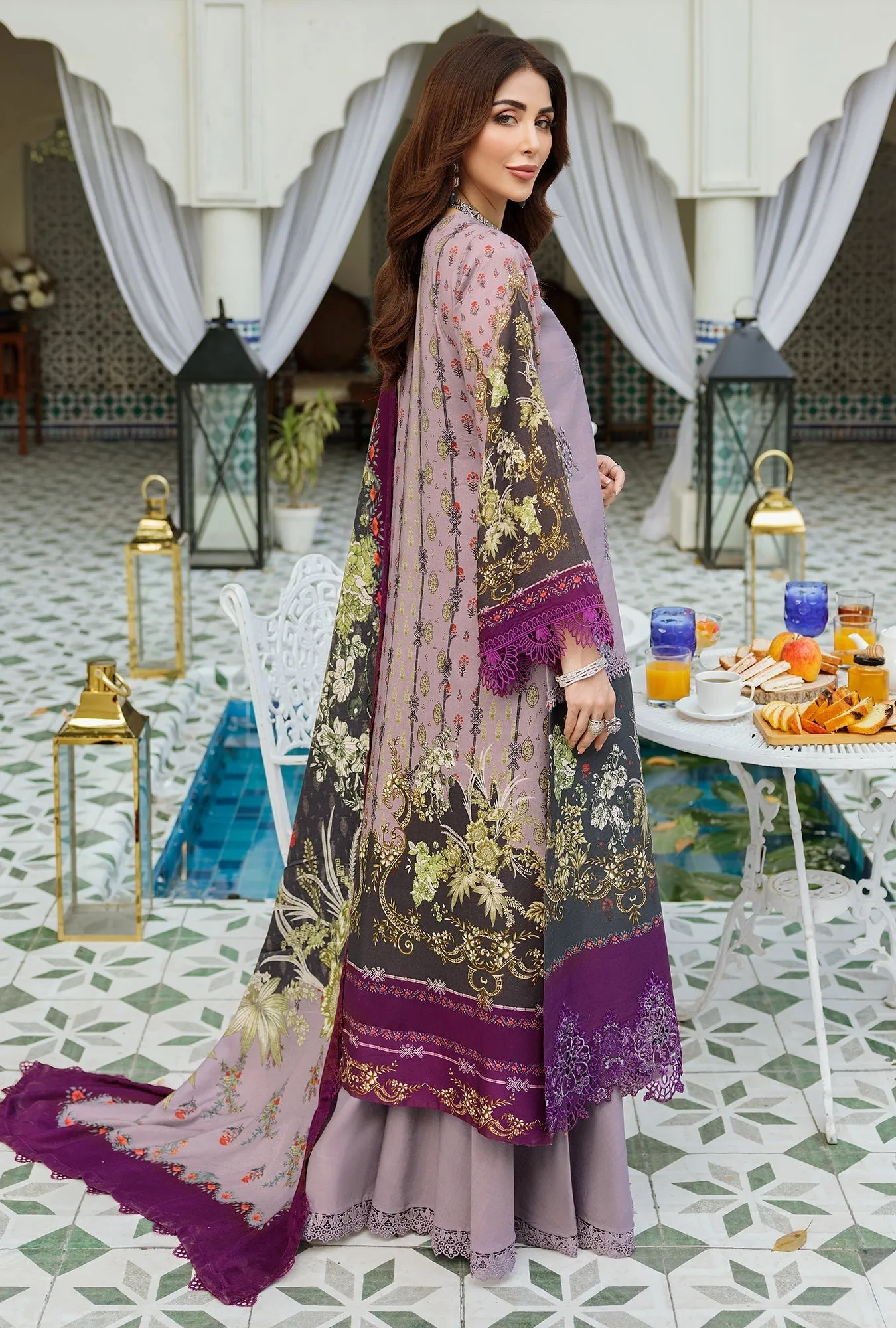 Noor by Saadia Asad Embroidered Prints Woolen Shawl Collection – D4-A-RAYA