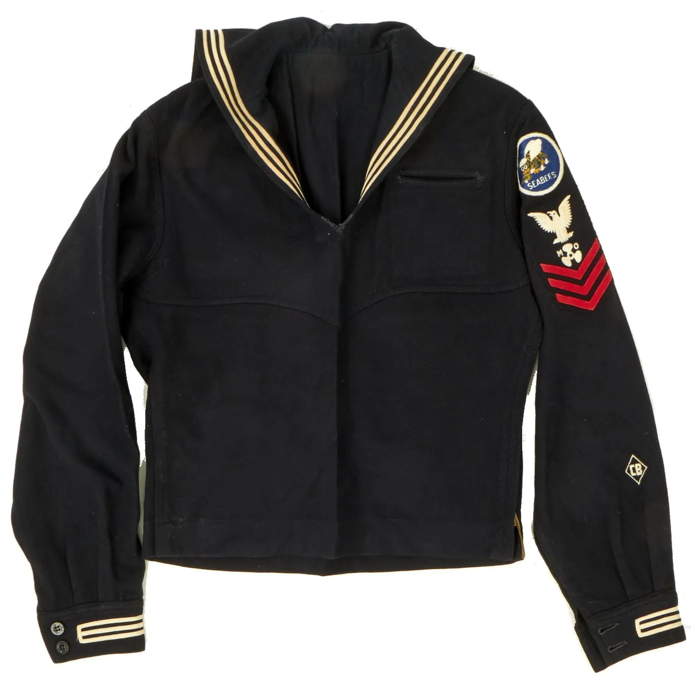 Original U.S. WWII Navy Seabee First Class Motor Machinist Mate Crackerjack Uniform - As Seen in Book