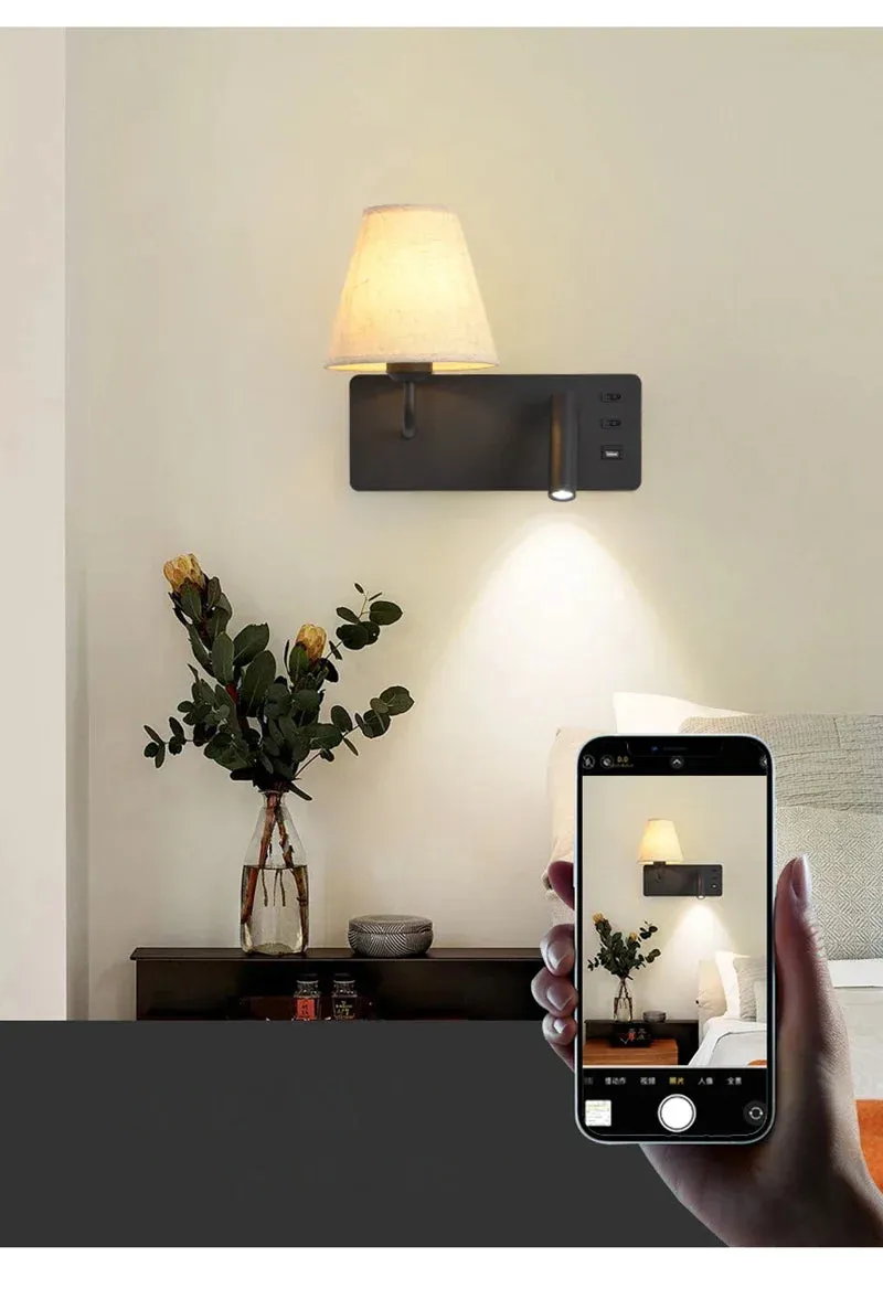 Parina Reading with USB Chargeable Wall Light