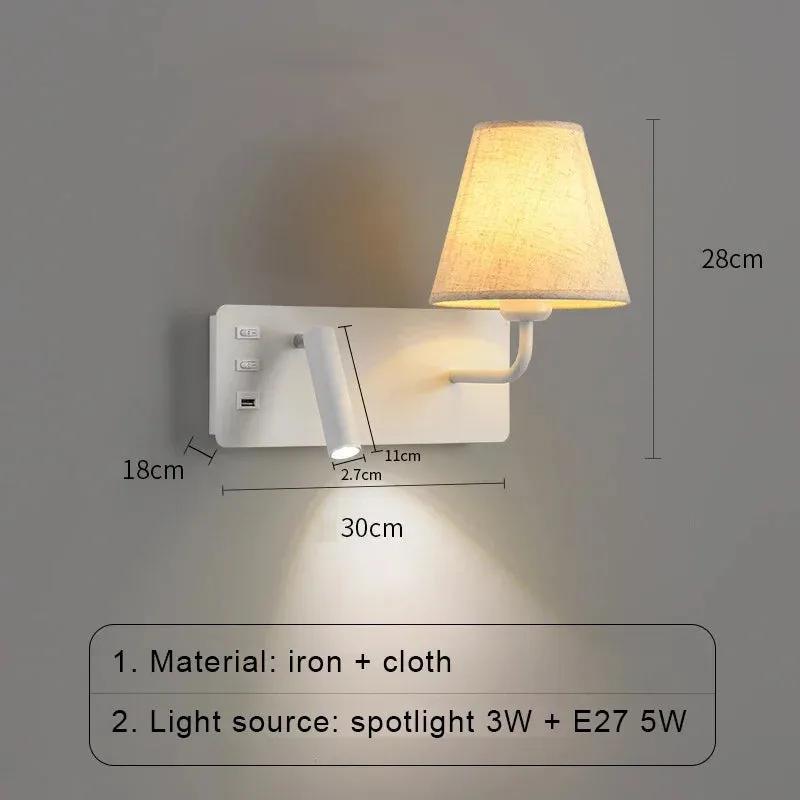 Parina Reading with USB Chargeable Wall Light