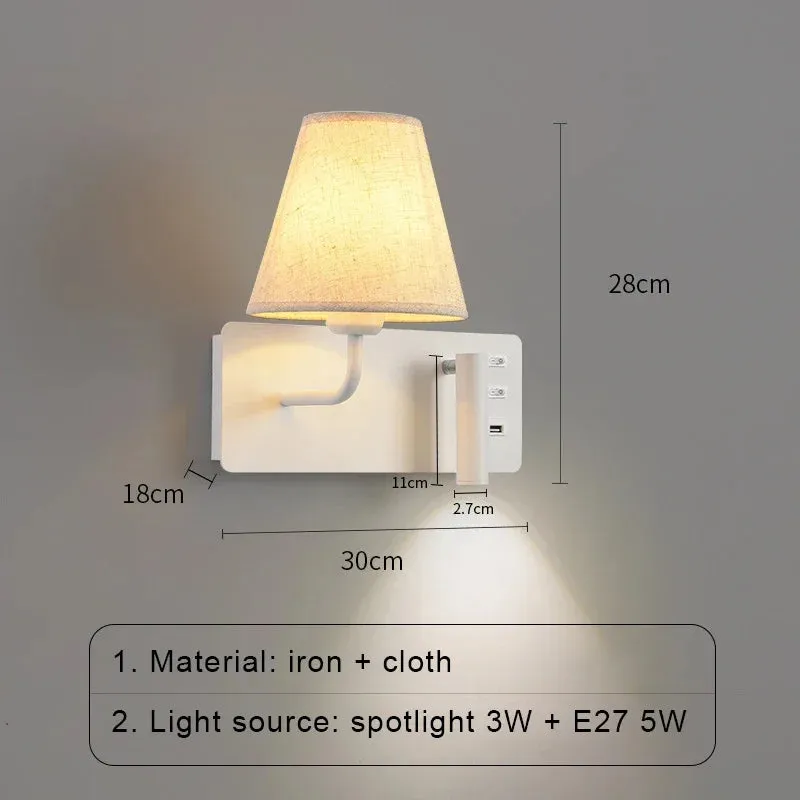 Parina Reading with USB Chargeable Wall Light